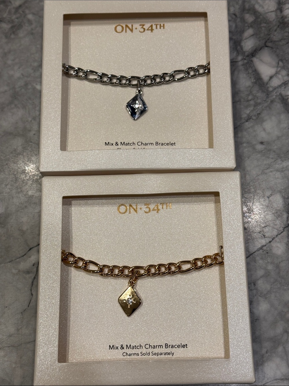 ON·34TH Gold or Silver Mix & Match Charm Chain Necklace PICK ONE
